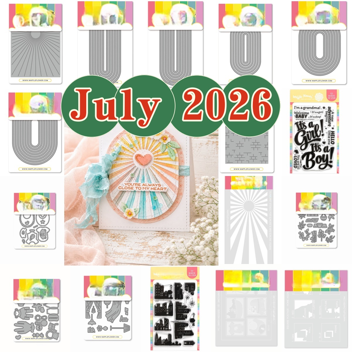 Baby Food Bag - July 2026 Windows Postage Collage Elongated