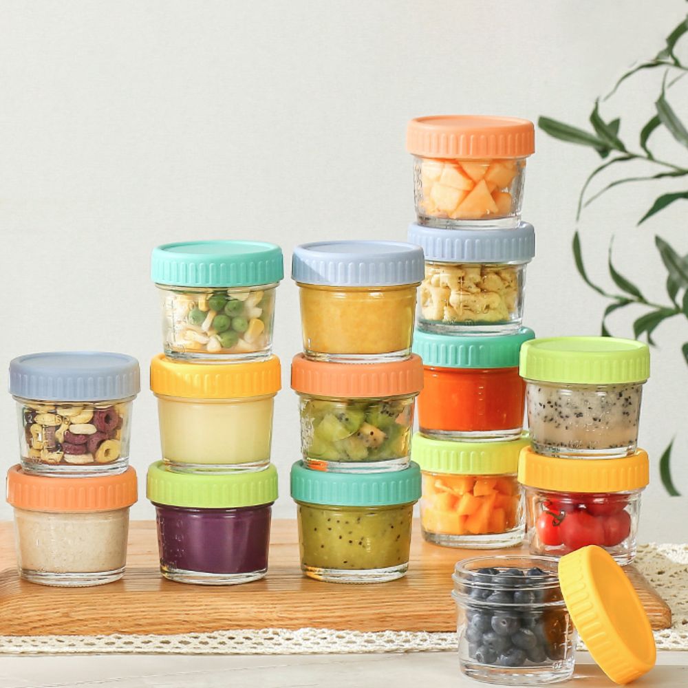 Baby Food Jars With Lids - 6pcs Glass Baby Food Jar Reusable