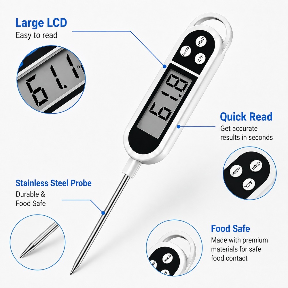 Digital Probe Thermometer Wide - Baby Food Meat review and price