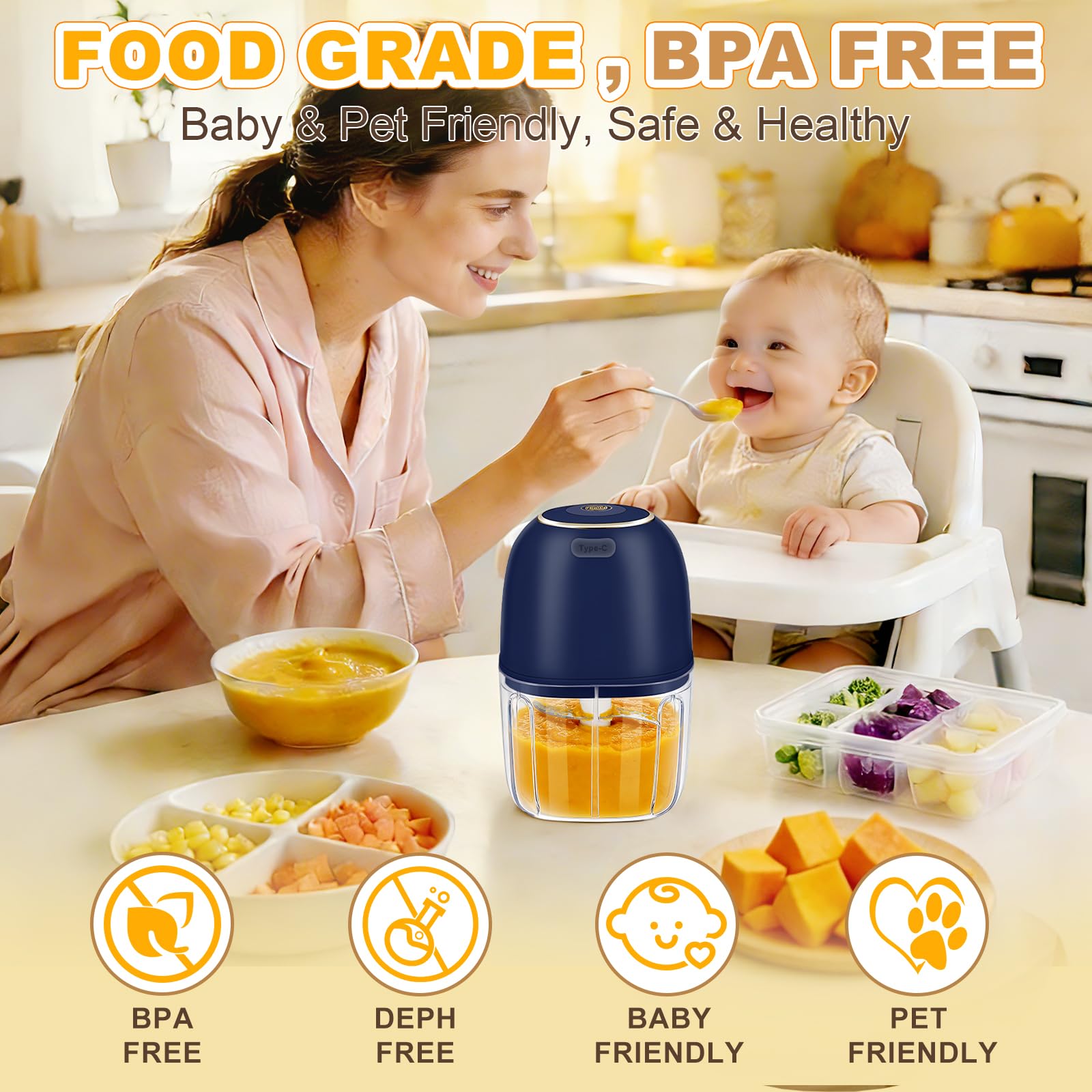 Electric Garlic Chopper, Cordl - Baby Food Meat review and price