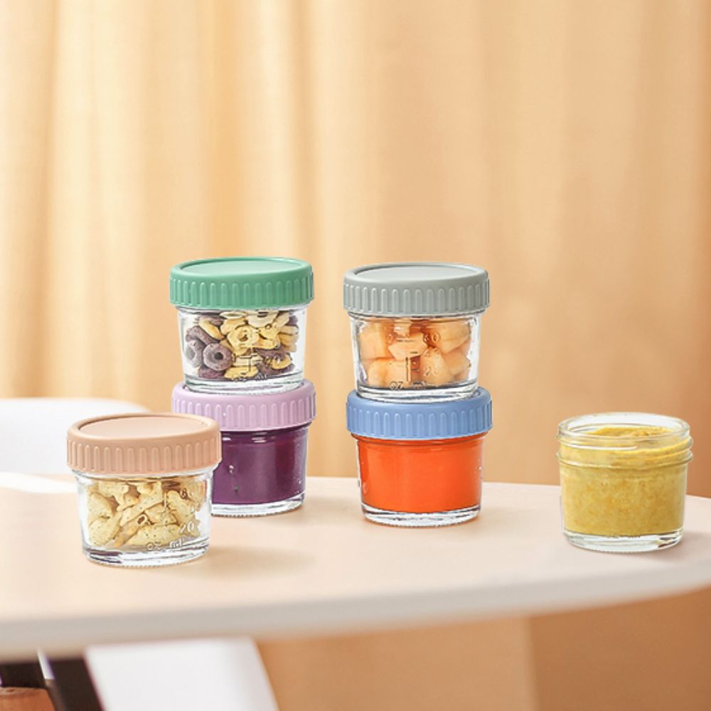 6pcs Glass Baby Food Jar Reusa - Baby Food Jars With Lids review and price