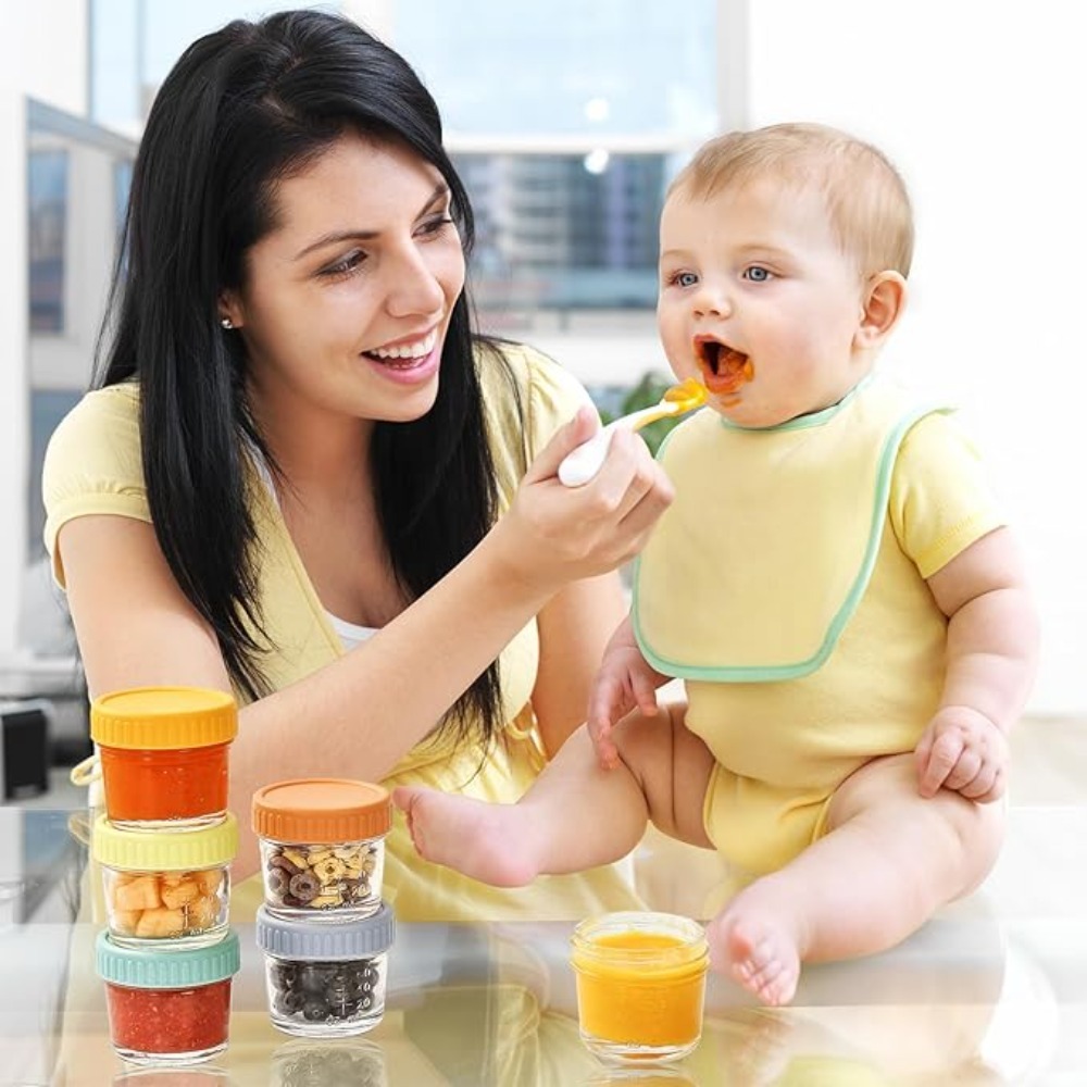 6pcs Glass Baby Food Jar Reusa - Baby Food Jars With Lids review and price
