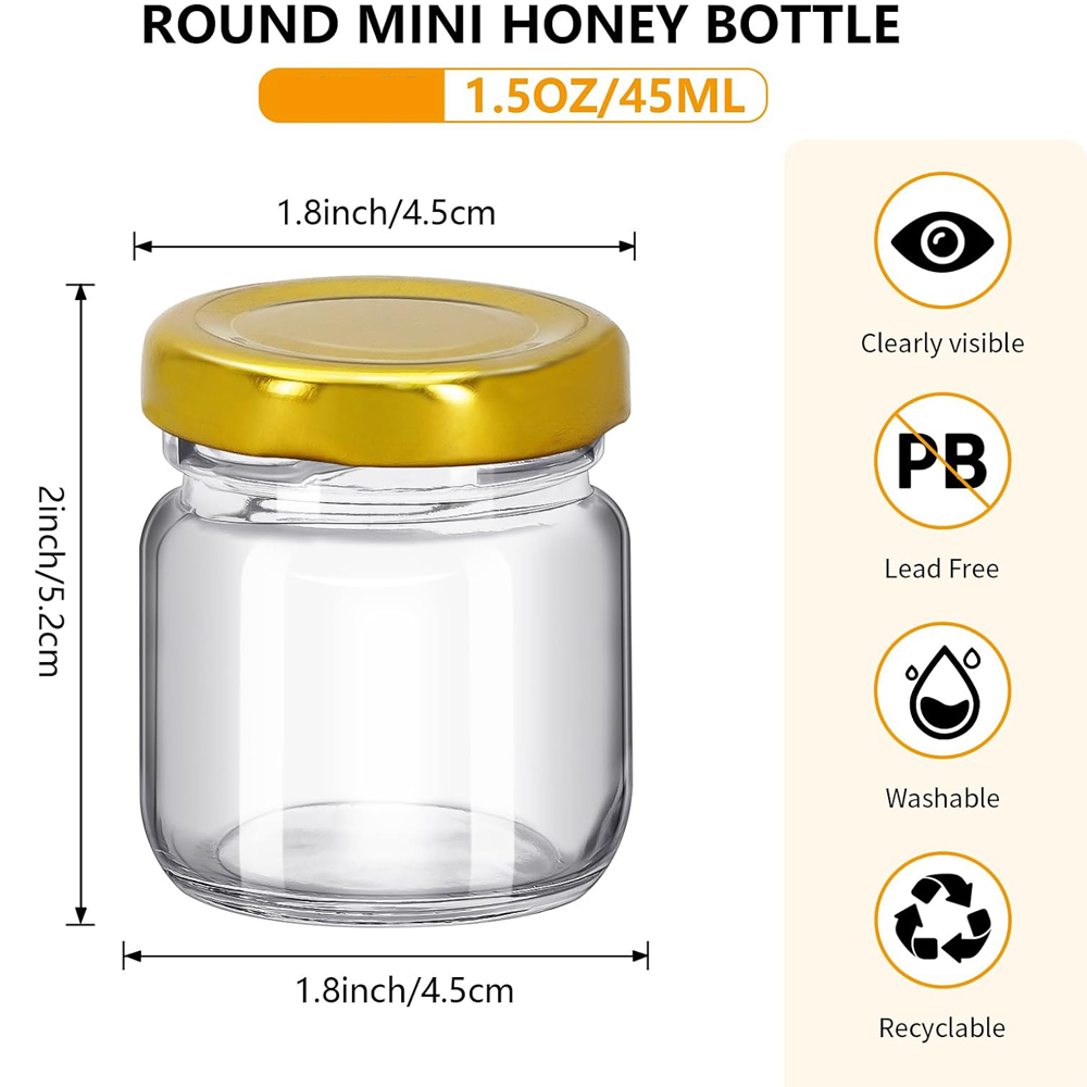 1.5 oz Round Mini Clear Honey  - Baby Food Jars With Lids review and price