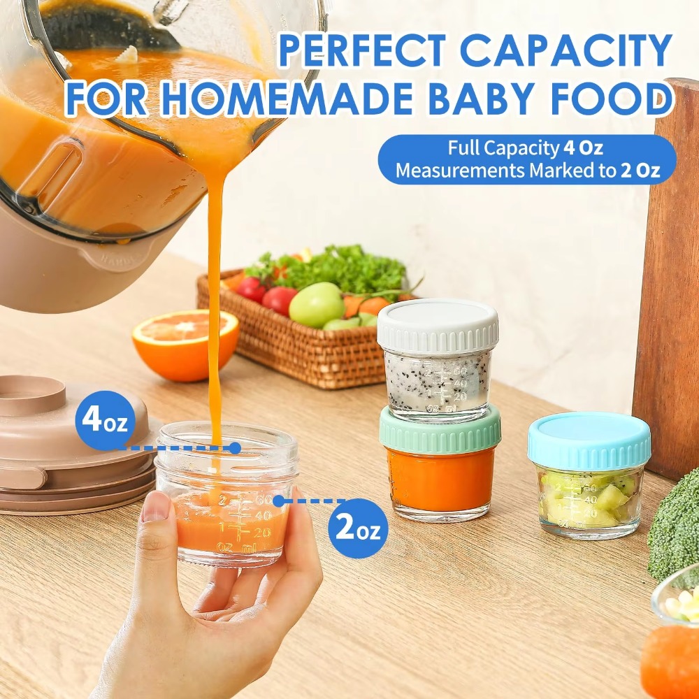 6pcs Multipurpose Glass Baby F - Baby Food Jars With Lids review and price