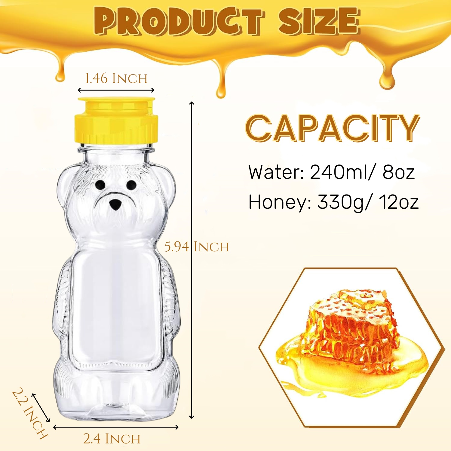 12-36pcs Plastic Bear Honey Ja - Baby Food Jars With Lids review and price